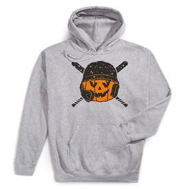 Baseball/Softball Hooded Sweatshirt - Helmet Pumpkin