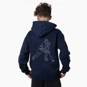 Hockey Hooded Sweatshirt - Hockey Player Sketch (Back Design)