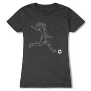 Soccer Women's Everyday Tee - Soccer Girl Player Sketch