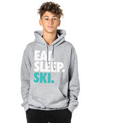 Skiing Hooded Sweatshirt - Eat Sleep Ski