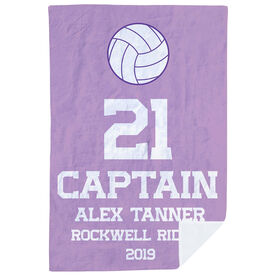 Purple Volleyball Blanket  VB Blanket  Embroidered Volleyball Purple Fleece Blanket  50 x 60 VB Athlete