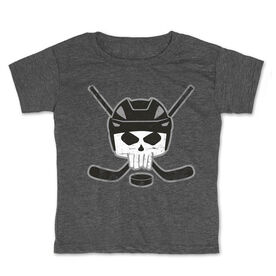 Hockey Toddler Short Sleeve Shirt - Hockey Helmet Skull