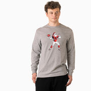 Football Tshirt Long Sleeve - Touchdown Santa