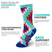 Basketball Woven Mid-Calf Socks - Aztec (Blue/Green)