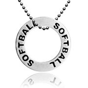 Softball Message Ring Necklace