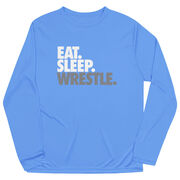 Wrestling Long Sleeve Performance Tee - Eat. Sleep. Wrestle.