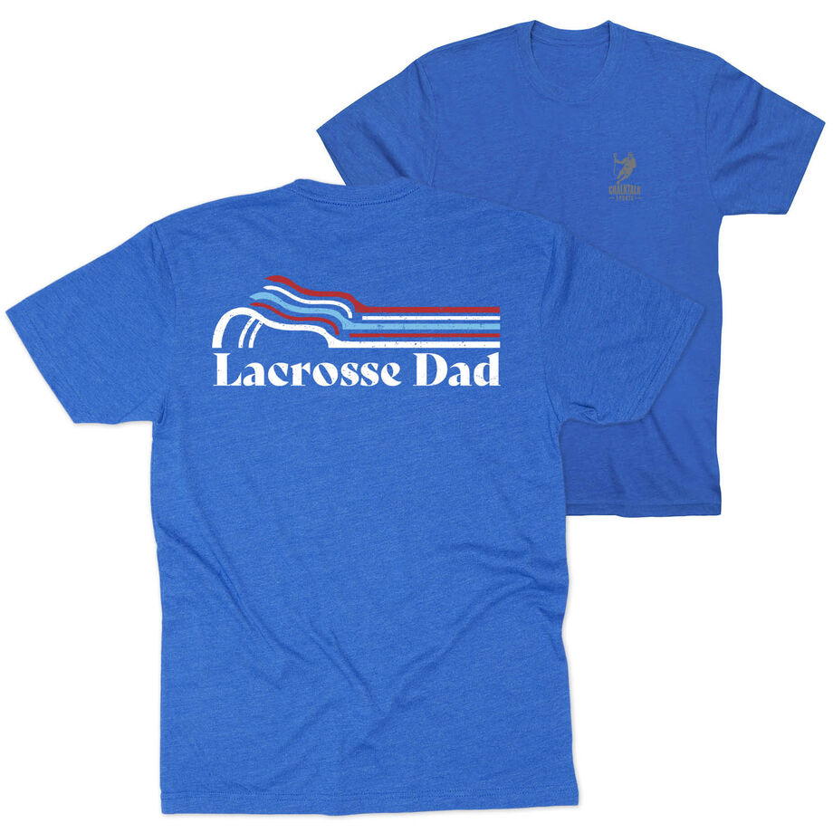 Guys Lacrosse Short Sleeve T-Shirt - Lacrosse Dad Sticks (Back Design)