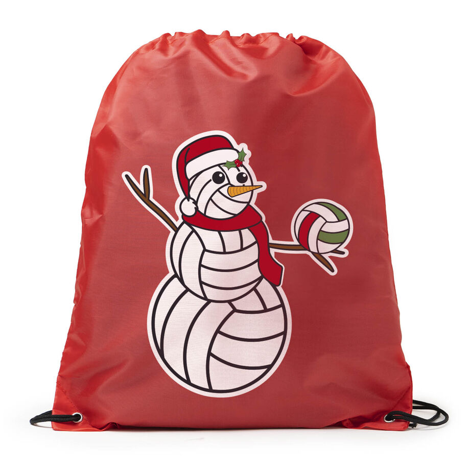 Volleyball Drawstring Backpack - Serving Holiday Cheer