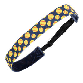 Softball Juliband Non-Slip Headband - Tossed Softball Pattern