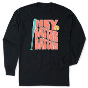 Softball Tshirt Long Sleeve - Hey Batter Batter