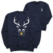 Softball Crewneck Sweatshirt - softball reindeer (Back Design)