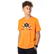 Baseball/Softball Short Sleeve T-Shirt - Goofy Turkey Player