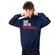 Baseball Hooded Sweatshirt - Eat. Sleep. Baseball.