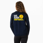Softball Crewneck Sweatshirt - Eat Sleep Softball (Back Design)