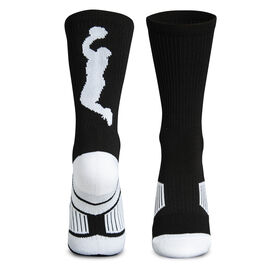 Basketball Woven Mid-Calf Socks - Player (Black/White)