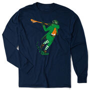 Guys Lacrosse Tshirt Long Sleeve - Lacrosse Leprechaun