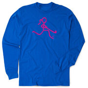 Field Hockey Tshirt Long Sleeve - Neon Field Hockey Girl