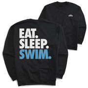 Swimming Crewneck Sweatshirt - Eat Sleep Swim (Back Design)