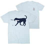 Baseball Short Sleeve T-Shirt - Navy Baseball Dog (Back Design)
