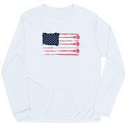 Guys Lacrosse Long Sleeve Performance Tee - American Flag