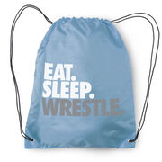 Wrestling Drawstring Backpack Eat Sleep Wrestle (Stack)