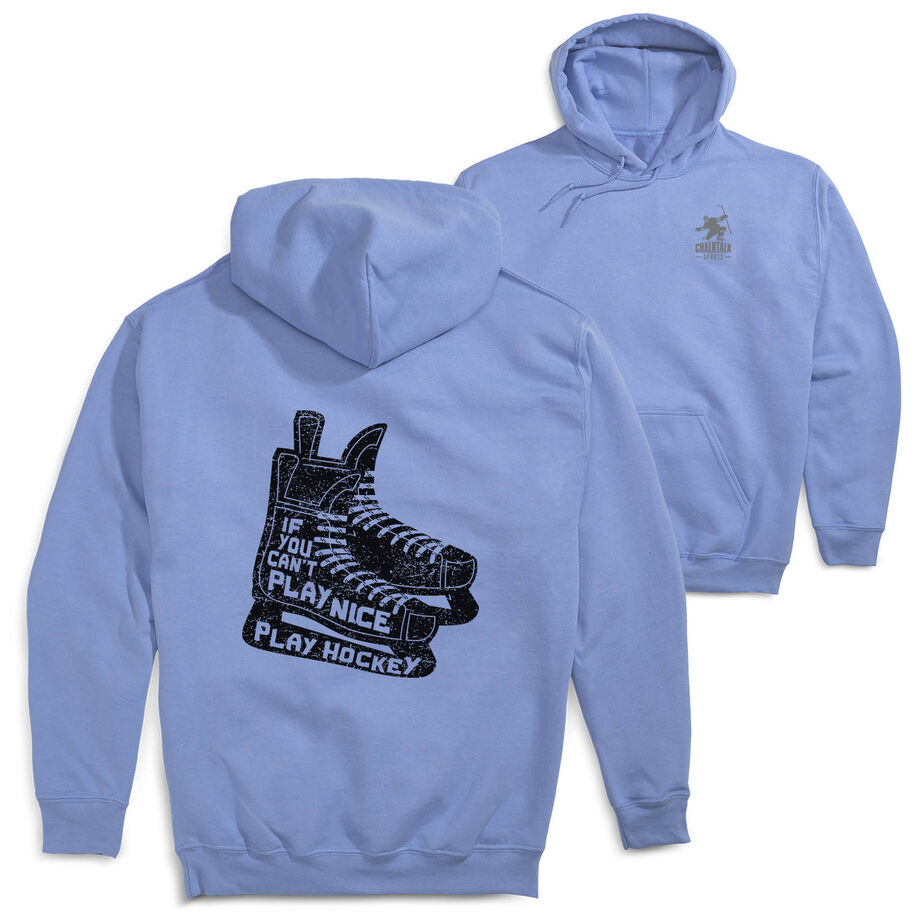 Hockey Hooded Sweatshirt - Play Hockey (Back Design)
