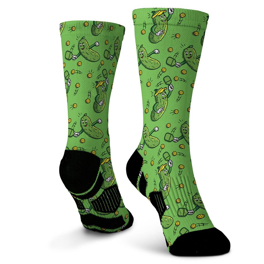 Pickleball Graphic Flex Mid-Calf Socks - Big Dill