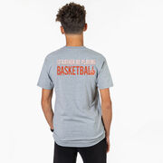 Basketball Short Sleeve T-Shirt - I'd Rather Be Playing Basketball (Back Design)