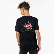 Wrestling Short Sleeve T-Shirt - Wrestling Reindeer (Back Design)