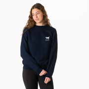 Girls Lacrosse Crewneck Sweatshirt - My Goal Is To Deny Yours (Back Design)