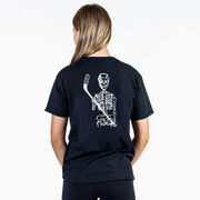 Hockey Short Sleeve T-Shirt - Skeleton (White) (Back Design)