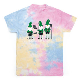 Guys Lacrosse Short Sleeve T-Shirt - Laxin' With My Gnomies Tie Dye