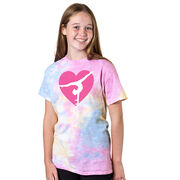 Gymnastics Short Sleeve T-Shirt - Gymnast Heart Tie Dye