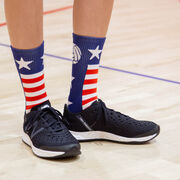 Volleyball Woven Mid-Calf Socks - Patriotic