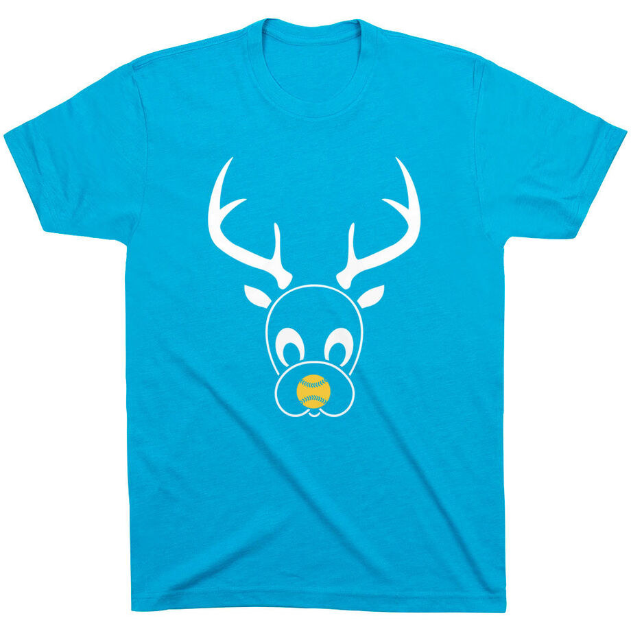 Softball Short Sleeve T-Shirt - Reindeer