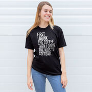 Softball Short Sleeve T-Shirt - Then I Drive The Kids To Softball