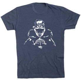 Football Short Sleeve T-Shirt - Santa Player [Youth X-Large/Navy] - SS