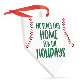 Baseball Home Plate Ceramic Ornament - No Place Like Home