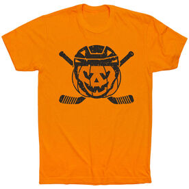 Hockey Short Sleeve T-Shirt - Helmet Pumpkin