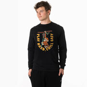 Guys Lacrosse Tshirt Long Sleeve - Play Hard, Chill Easy