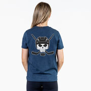 Hockey Short Sleeve Tee - Hockey Helmet Skull (Back Design)