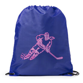 Hockey Drawstring Backpack - Neon Hockey Girl