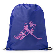Hockey Drawstring Backpack - Neon Hockey Girl