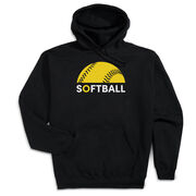 Softball Hooded Sweatshirt - Modern Softball [Youth Medium/Black] - SS