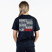 Hockey Short Sleeve T-Shirt - Bones Saying (Back Design)