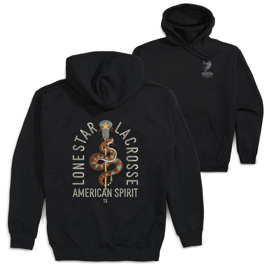 Guys Lacrosse Hooded Sweatshirt - Lone Star Lacrosse (Back Design)