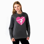 Gymnastics Long Sleeve Performance Tee - Gymnast Heart