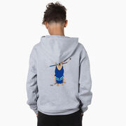 Hockey Hooded Sweatshirt - Puck The Hockey Dog (Back Design)