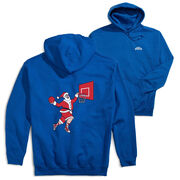 Basketball Hooded Sweatshirt - Slam Dunk Santa (Back Design)