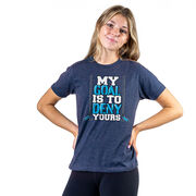 Hockey Tshirt Short Sleeve My Goal Is To Deny Yours Hockey (Blue/Black)